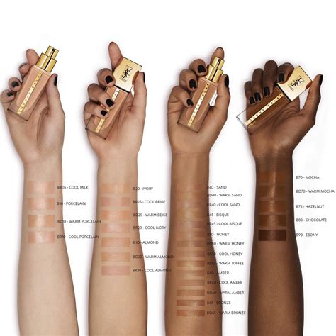 ysl teint touche eclat foundation swatches|ysl touche eclat colour chart.